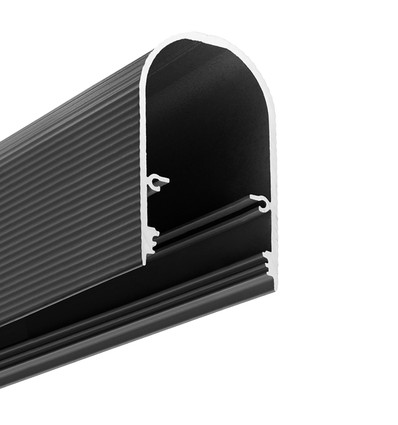 1m aluprofil NAMI23 CD-9 - Gråsvart lackerad, påbyggnad, LED skena