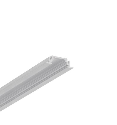 1 m aluprofil GROOVE10 BC/UX - Obehandlad aluminium, inbyggd, LED-skena
