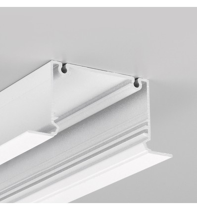 1m aluprofil PHIL RECESSED C10 - Vit lackerad, infälld, LED-skena
