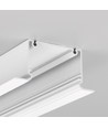1m aluprofil PHIL RECESSED C10 - Vit lackerad, infälld, LED-skena