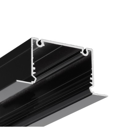 1m aluminiumprofil PHIL RECESSED C10 - Svartlackerad, inbyggd, LED-skena