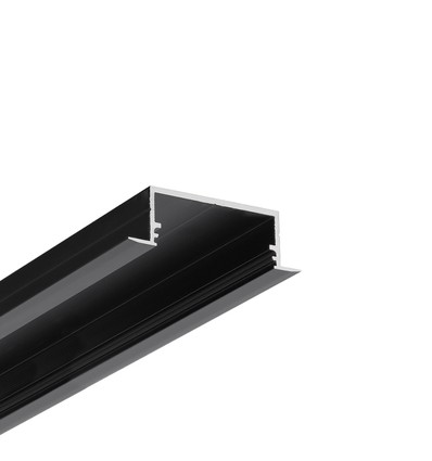 1m alu-profil VARIO30-06 ACDE-9/U9 - Svart anodiserad, inbyggd, LED-skena