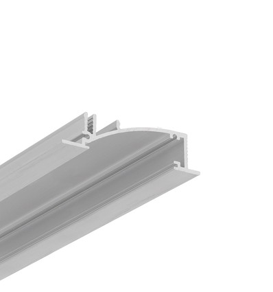 1m aluminiumprofil FLAT8 H/UX - Obehandlad aluminium, inbyggd, LED-skena