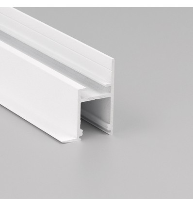 1m aluprofil FRAME14 BC/Q - Vit lackerad, inbyggnad, LED-skena