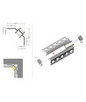 1m aluprofil UNI-TILE12 90DEG C PLUS - Anodiserad, kakelprofil, LED skena