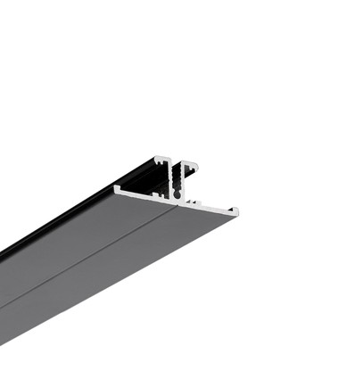 1m aluprofil BACK10 A/UX - Svart lackerad
