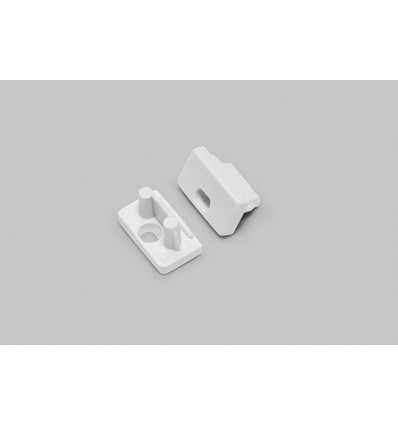 1 st. ändstycke SLIM8 - Med hål, vit