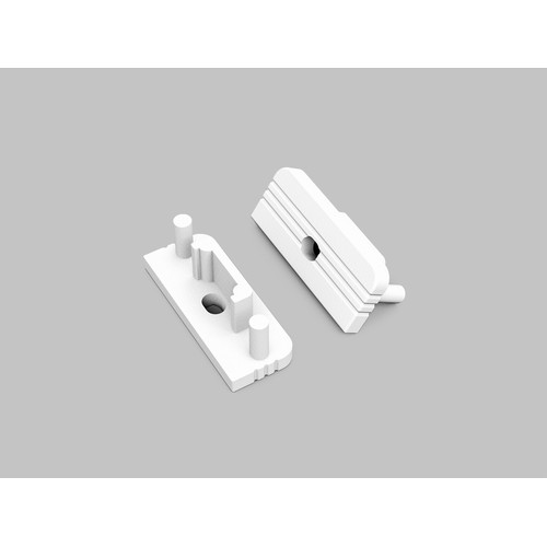 1 st. ändstycke SURFACE10 GEN2 - Med hål, vit