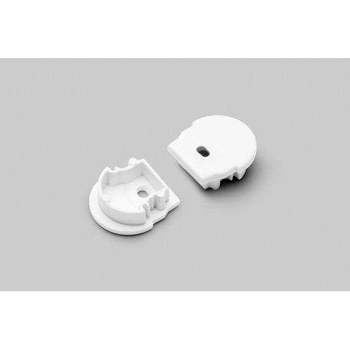 1 st. ändstycke UNI12 D - Med hål, vit