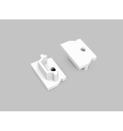 1 st. ändstycke UNI12 GEN2 - Med hål, vit