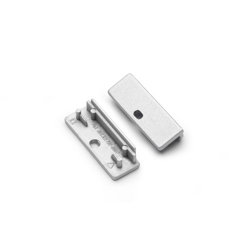 1 st. ändstycke WIDE24 - Med hål, silverfärgad