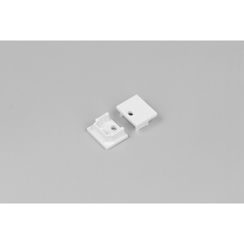 1 st. ändstycke PLANE14 - Med hål, vit