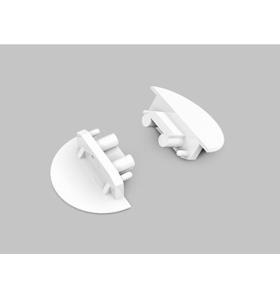 1 st. ändstycke GROOVE10 GEN2 - Med hål, vit