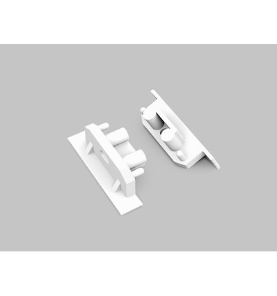 1 st. Endstycke GROOVE10 GEN2 SQ - Med hål, vit