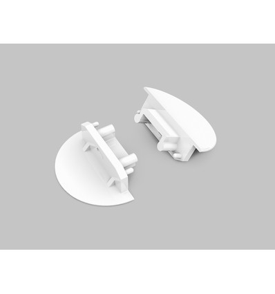 1 st. ändstycke GROOVE14 GEN2 - Med hål, vit