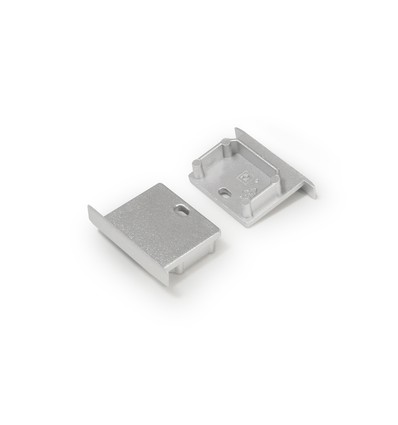 1 st. ändstycke LINEA-IN20 - Med hål, silverfärgad