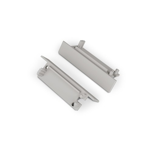 1 st. ändstycke FLAT8 - Med hål, grå