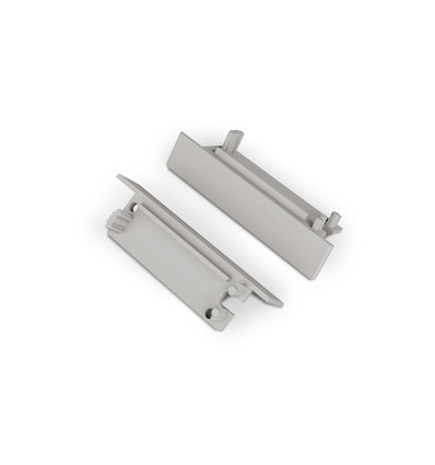 1 st. ändstycke FLAT8 - Med hål, grå