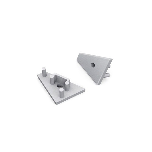 1 st. Slutstycke CORNER10 GEN2 - Med hål, silverfärgad