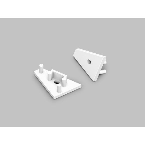 1 st. ändstycke CORNER10 GEN2 - Med hål, vit