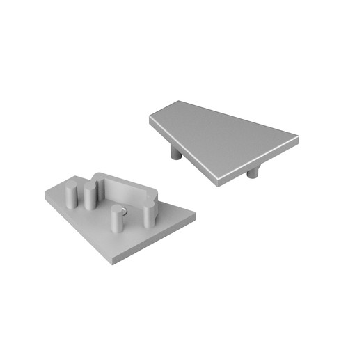 1 st. ändstycke CORNER12.V2 - Silverfärgad