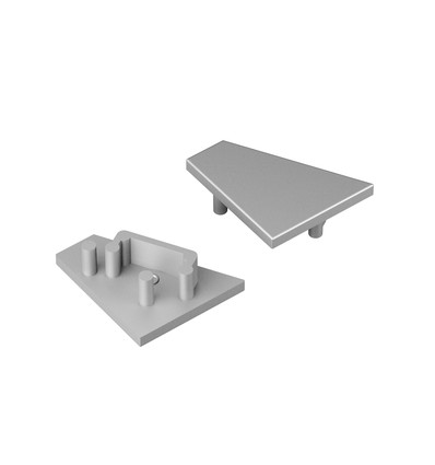 1 st. ändstycke CORNER12.V2 - Silverfärgad
