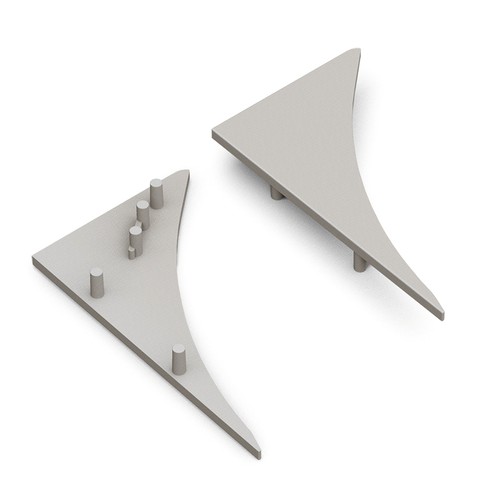 1 st. ändstycke SMOOTH12 - Grå