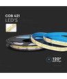 5m 10W/m COB-LED strip - 24V, 1000lm/m, IP20, 3000K, COB LED