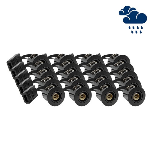 20 st. GU10 infälld spotlight Inno88 Utomhus - Svart, IP44, godkänd i isolering