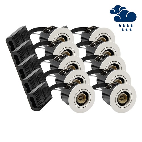 10-pack GU10 downlight Inno88 Utomhus - Vit, IP44, godkänd för montage i isolering
