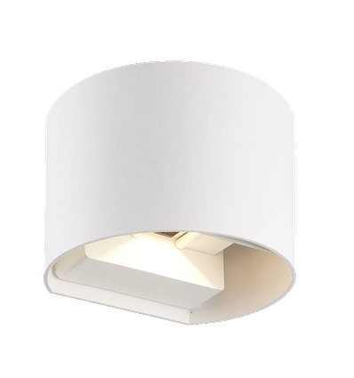 6W Upp/Ned Vägglampa oval - 3000K, Vit, Justerbar spridning