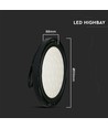 200W LED high bay, 120lm/W - IP65, 4000K, Ø31cm, svart finish