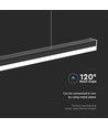 120cm 40W LED ljusskena - 107lm/W, Svart, IP20, IK08, genomkopplad, 4000K