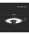 V-Tac 120W rund LED gatulampa - Ø60mm, IP65