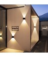 Solcells-vägglampa - IP54, svart, upp/ner, justerbar spridning, skymningssensor