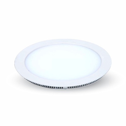 22W Ø24cm LED infällt panel - Hål: Ø22 cm, Mått: Ø24 cm, vit kant, ultra-slim design