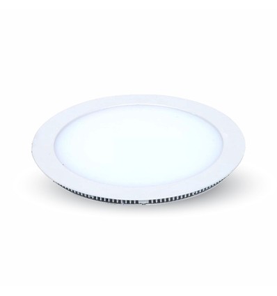 22W Ø24cm LED infällt panel - Hål: Ø22 cm, Mått: Ø24 cm, vit kant, ultra-slim design