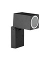 GU10 vägglampa med justerbart huvud - IP44 utomhus, svart, aluminium, utan ljuskälla