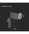 GU10 vägglampa med justerbart huvud - IP44 utomhus, svart, aluminium, utan ljuskälla