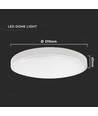 24W LED sensorlampa - Ø29,5cm, IP44, vit kant, 3000K, inbyggd mikrovågssensor