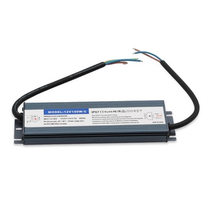 100W / 12V DC strömförsörjning - 8.3A, IP67 vattentät