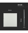 60x60 LED-panel, 40W - 124lm/W, vit kant
