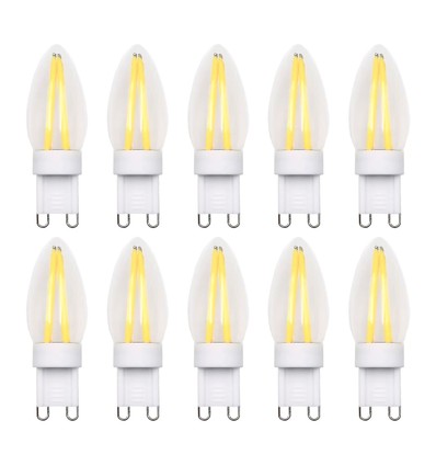 10 st. G9 2,2W dimbara lampor - 2700K, Filament LED