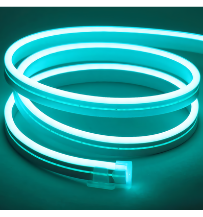 8W per meter Ljusblå 8x16 CLIP-ON Neon Flex LED - 24V DC, IP67