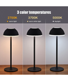 Uppladdningsbar LED bordslampa Inomhus/utomhus - Svart, touch dimbar, 3i1, IP54 utomhus bordslampa