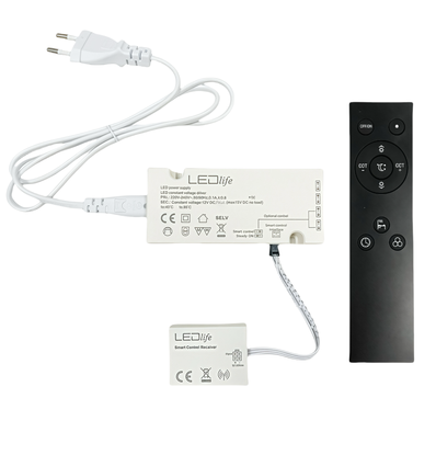 LEDlife Möbelspot Wifi strömförsörjning 15W - För Sono och Reco möbelspot, Tuya/Smart Life, RF, max. 4 spot, inkl. fjärrkontroll