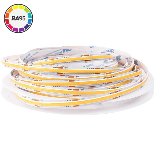 10m 4W/m 3000K RA95 Dot-free COB-LED strip - IP20, 320 LED/m, 24V, 5 års garanti