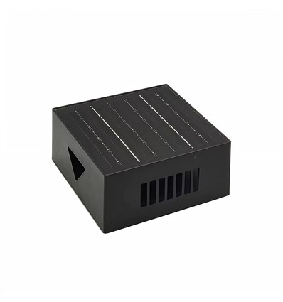 Solcells-vägglampa - IP54, svart, roterbar, fyrkantig, skymningssensor