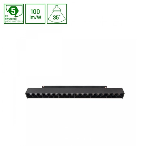 SHIFT System GRID M 17W skenspot för 48V - DALI dimbar, RA90, 35°, 3000K, 5 års garanti