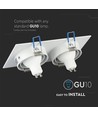 Dubbel GU10 infälld spot, vit - IP54, aluminium, hål: 155x75 mm, mått: 173x91 mm, utan ljuskälla